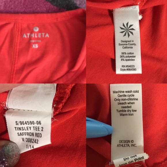 Athleta T-Shirt, Women’s XS, Bright Coral. VGUC - Picture 5 of 7